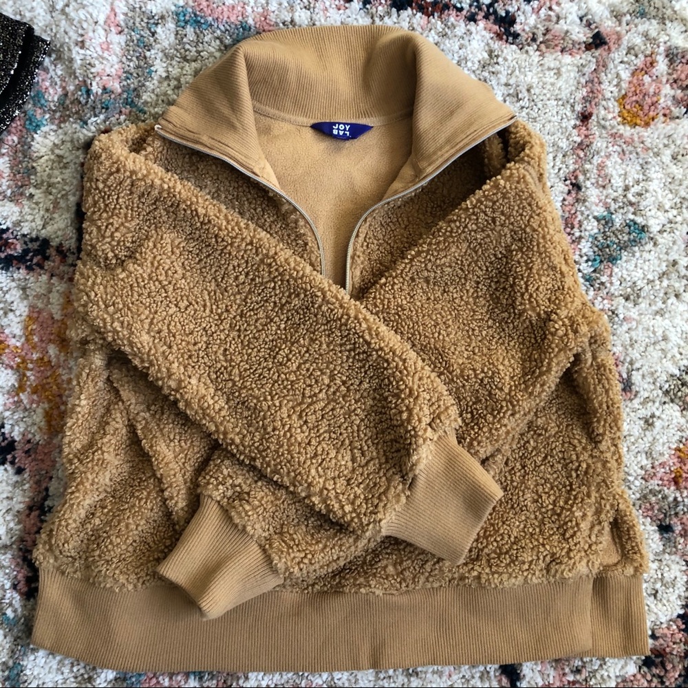 JoyLab cropped, Sherpa half zip jacket. HEAVY.